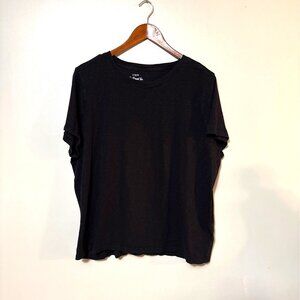 J.Crew Girlfriend Tee Black Short Sleeve Crewneck Cotton 2X